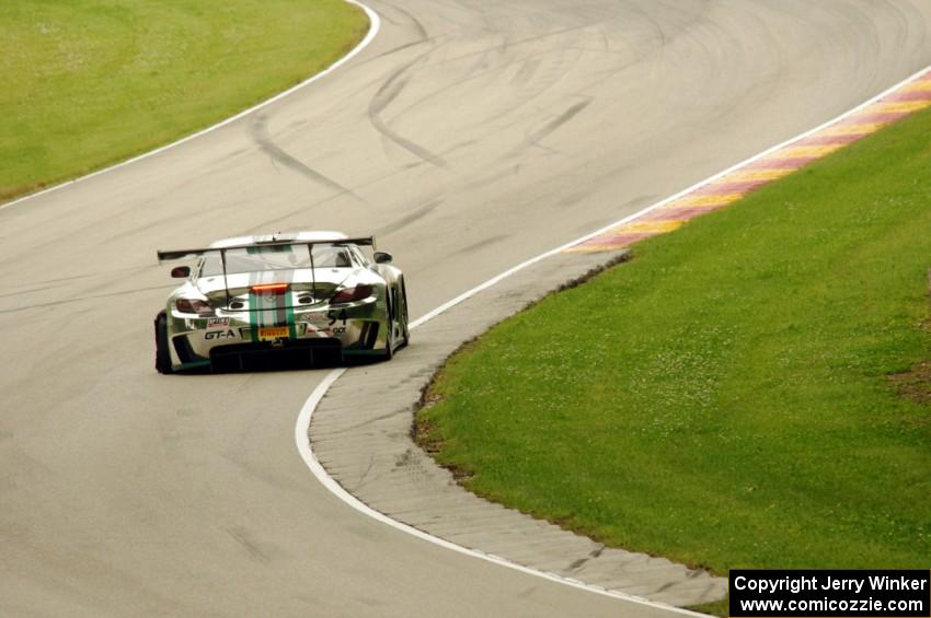 Tim Pappas' Mercedes-AMG SLS GT3 limps back to the pits after getting a flat.