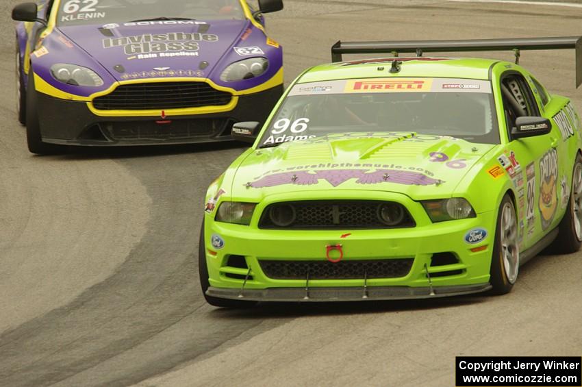 Brad Adams' Ford Mustang Boss 302S and Mark Klenin's Aston Martin Vantage GT4