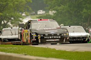 Stanton Barrett's Ford Mustang, Dakoda Armstrong's Ford Mustang and Kenny Habul's Toyota Camry
