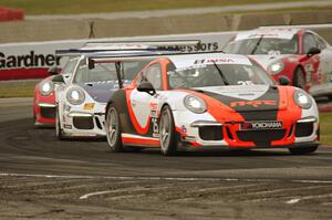 Christina Nielsen's and David Calvert-Jones' Porsche GT3 Cup cars