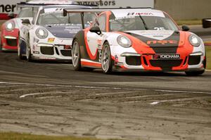 Christina Nielsen's and David Calvert-Jones' Porsche GT3 Cup cars