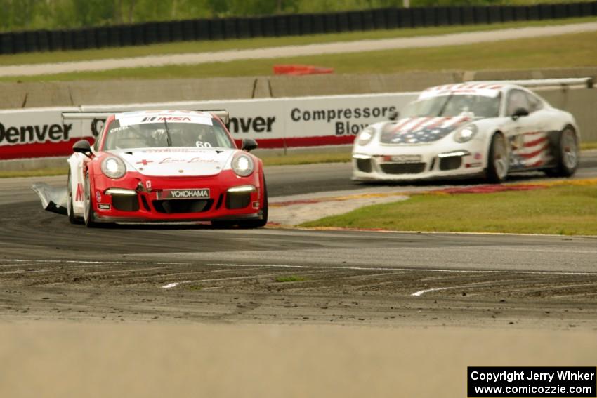 Santiago Creel's and Charlie Putman's Porsche GT3 Cup cars