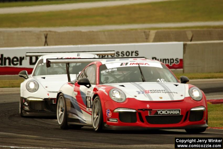 Michael Schein's and Angel Benitez, Jr.'s Porsche GT3 Cup cars