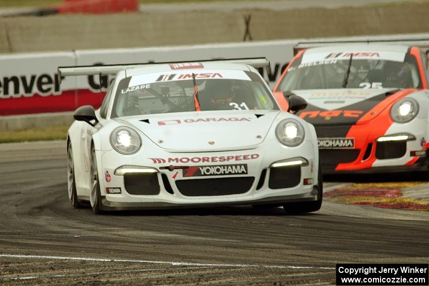 Jesse Lazare's and Christina Nielsen's Porsche GT3 Cup cars