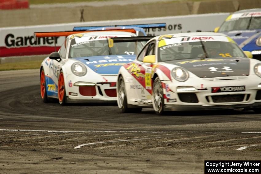 Michael Levitas', David Williams' and David Baker's Porsche GT3 Cup cars