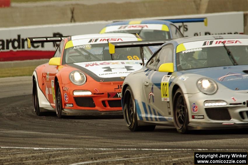 Fred Poordad's and Oscar Arroyo's Porsche GT3 Cup cars