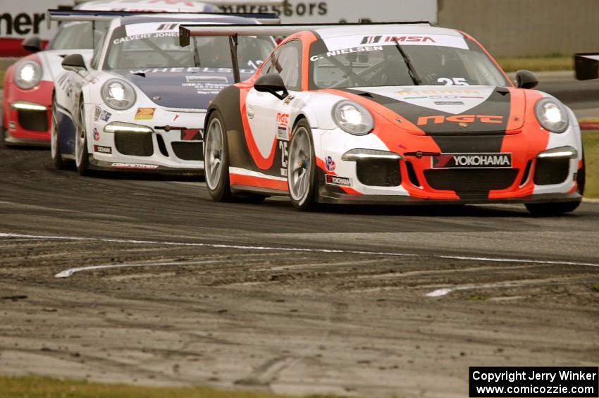 Christina Nielsen's and David Calvert-Jones' Porsche GT3 Cup cars