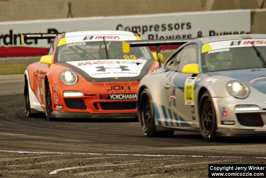 Fred Poordad's and Oscar Arroyo's Porsche GT3 Cup cars