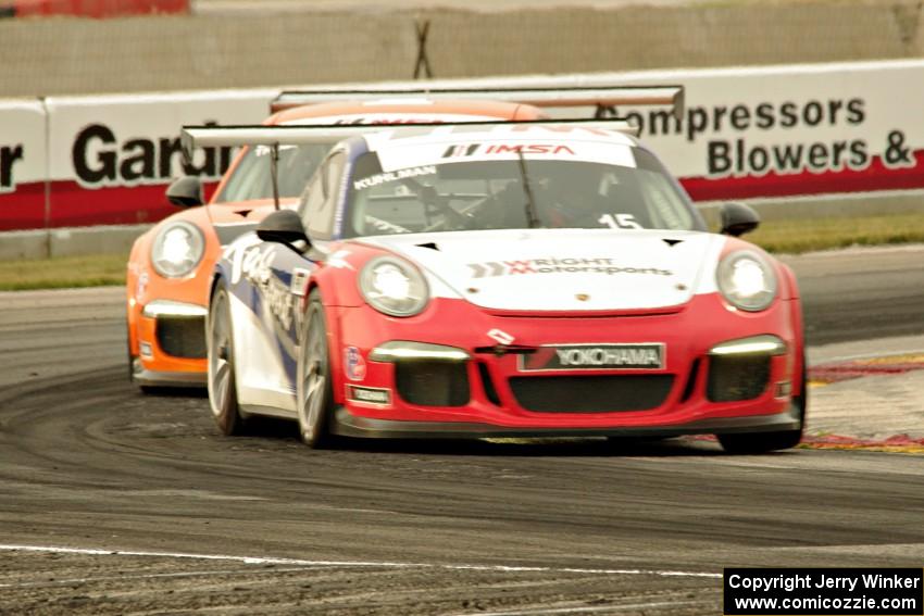 Kasey Kuhlman's and Colin Thompson's Porsche GT3 Cup cars