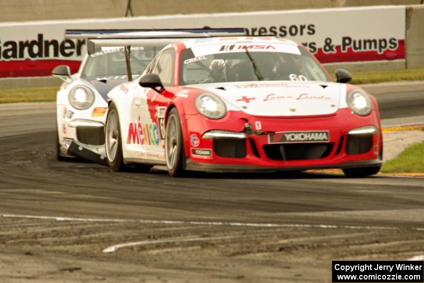 Santiago Creel's and David Calvert-Jones' Porsche GT3 Cup cars