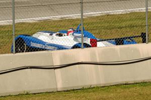 Gerry Kraut's Panoz Élan DP-02 comes to a stop at turn one.