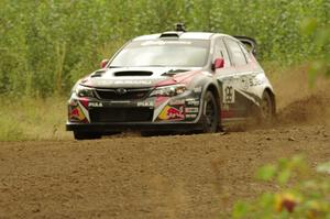 Travis Pastrana / Chrissie Beavis Subaru WRX STi on SS3, Indian Creek.