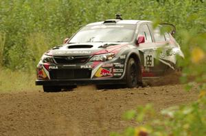 Travis Pastrana / Chrissie Beavis Subaru WRX STi on SS3, Indian Creek.