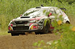 Travis Pastrana / Chrissie Beavis Subaru WRX STi on SS3, Indian Creek.