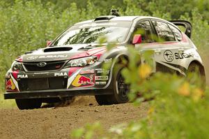 Travis Pastrana / Chrissie Beavis Subaru WRX STi on SS3, Indian Creek.