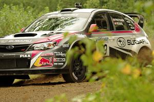 Travis Pastrana / Chrissie Beavis Subaru WRX STi on SS3, Indian Creek.