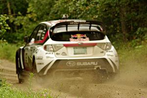 Travis Pastrana / Chrissie Beavis Subaru WRX STi on SS3, Indian Creek.