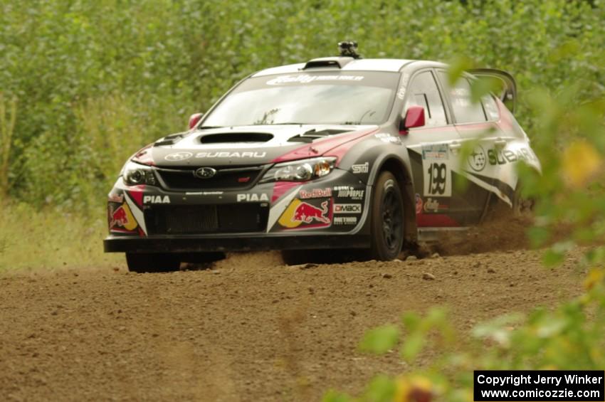 Travis Pastrana / Chrissie Beavis Subaru WRX STi on SS3, Indian Creek.