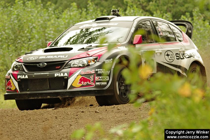 Travis Pastrana / Chrissie Beavis Subaru WRX STi on SS3, Indian Creek.