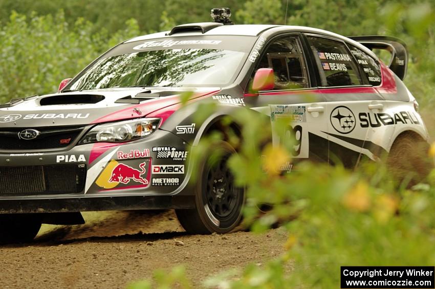 Travis Pastrana / Chrissie Beavis Subaru WRX STi on SS3, Indian Creek.