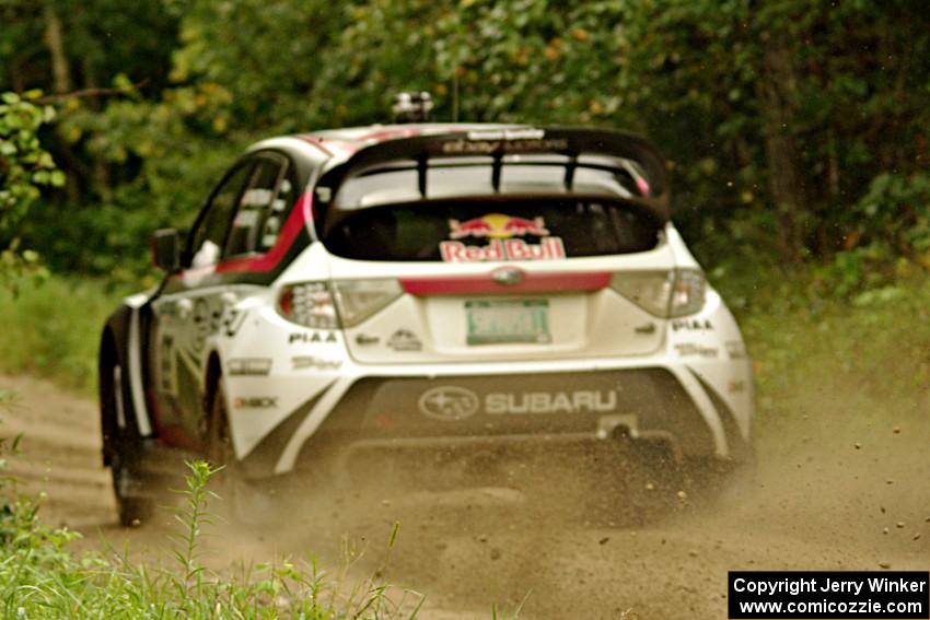 Travis Pastrana / Chrissie Beavis Subaru WRX STi on SS3, Indian Creek.