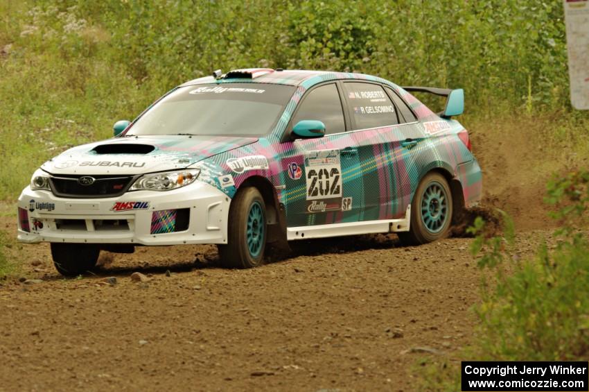 Nick Roberts / Rhianon Gelsomino Subaru WRX STi on SS3, Indian Creek.