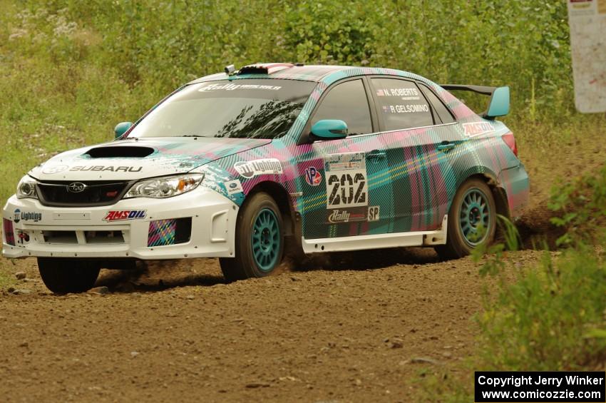 Nick Roberts / Rhianon Gelsomino Subaru WRX STi on SS3, Indian Creek.