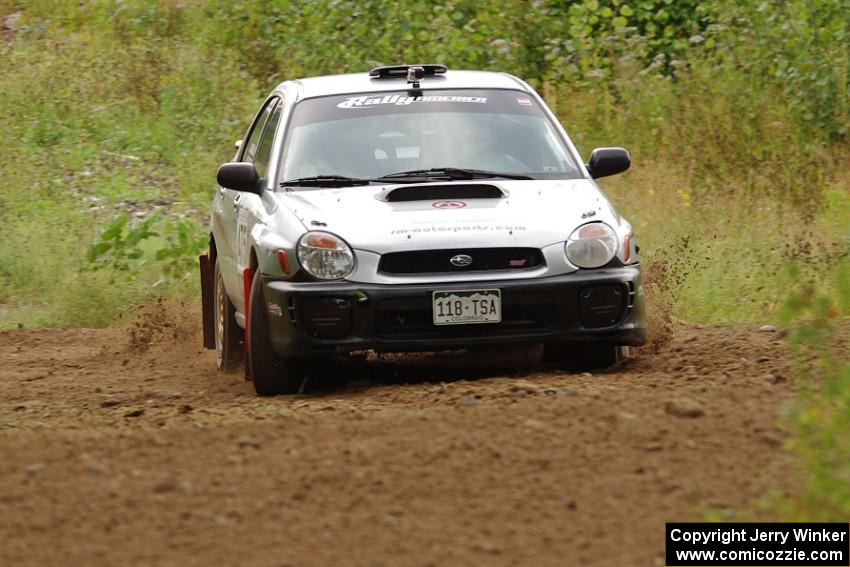 Adam Short / Alix Hakala Subaru WRX on SS3, Indian Creek.