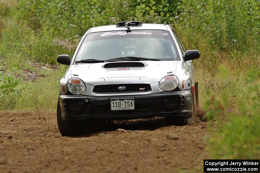 Adam Short / Alix Hakala Subaru WRX on SS3, Indian Creek.