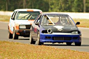 Team Misfire Honda Civic and Team Kaput VW Golf