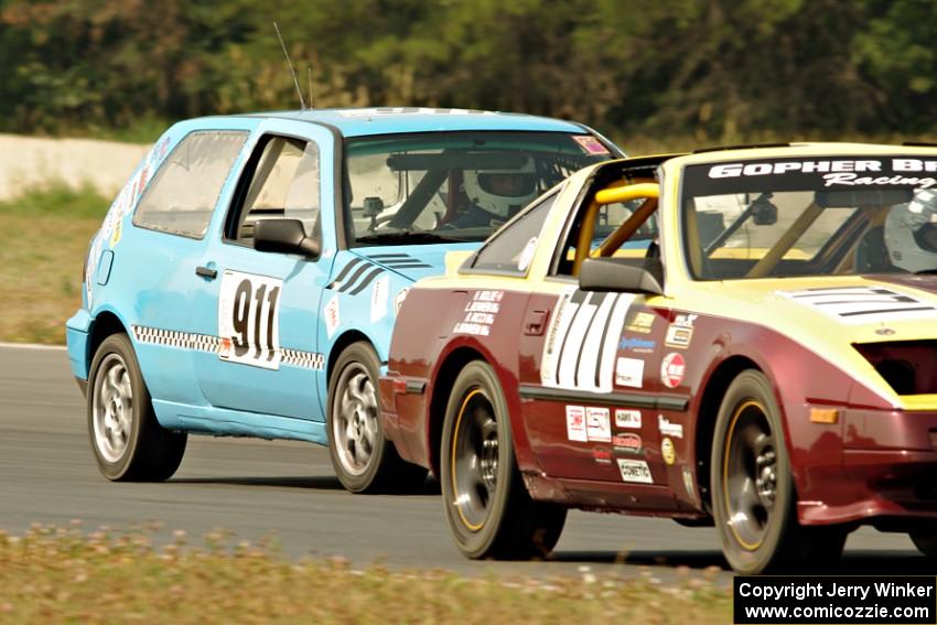 Gopher Broke Racing Nissan 300ZX and Blue Sky Racing VW Golf