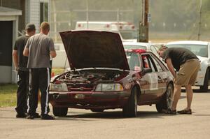 Perpetual Adolescents Racing Ford Mustang in the paddock early on during Saturday's race.