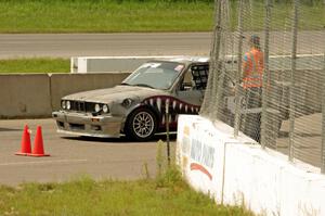 Brainerd Bombers Racing BMW 328 awaits re-entry to the track