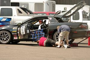 ProKART Racing Chevy Camaro in the paddock early on during Saturday's race.