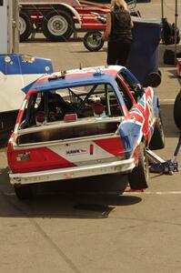 British American Racing BMW 325is in the paddock at mid-race