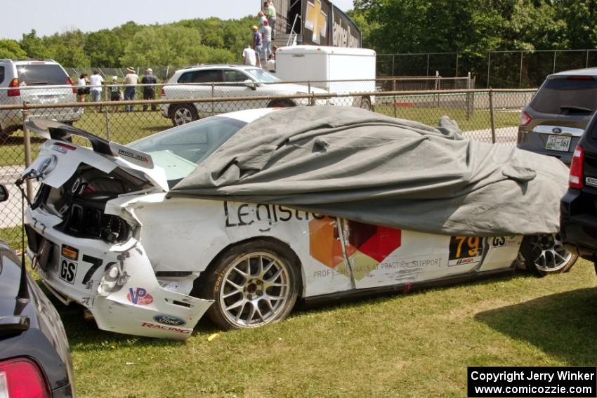 Nick Galante / Chris Beaufait Ford Mustang Boss 302R didn't make the start after a heavy wreck earlier in the week.