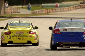 Matt Plumb / Nick Longhi Porsche 997 passes Sarah Cattaneo / Owen Trinkler Honda Civic