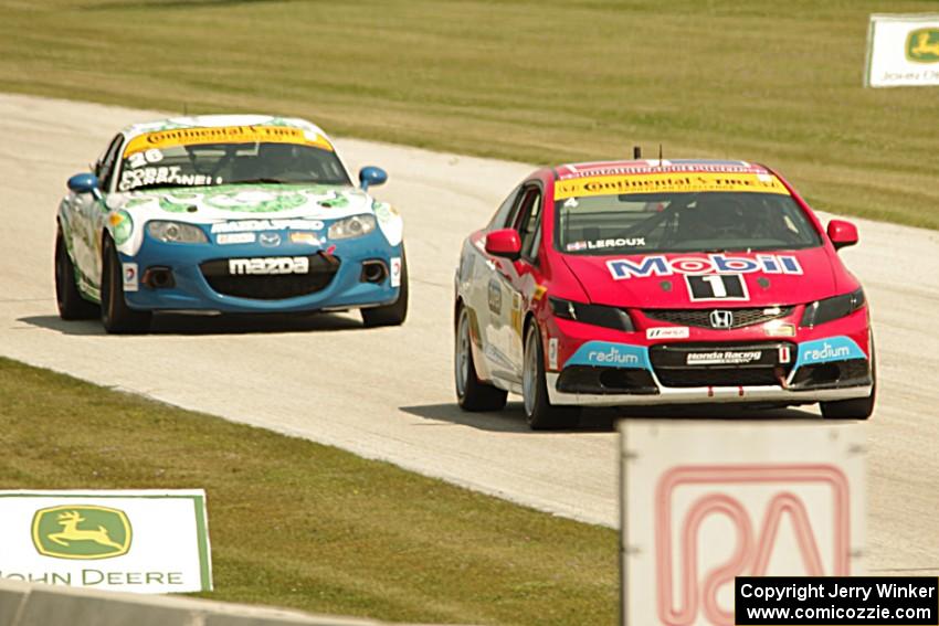 Juan Carlos Leroux / Jorge Leroux Honda Civic and Randy Pobst / Andrew Carbonell Mazda MX-5