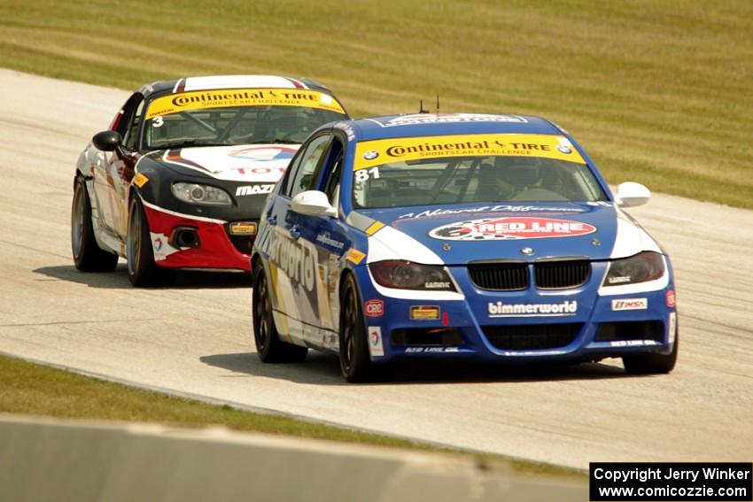 Greg Liefooghe / Tyler Cooke BMW 328i and Tyler McQuarrie / Marc Miller Mazda MX-5