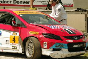 Juan Carlos Leroux / Jorge Leroux Honda Civic DNF's late in the race at turn 8.