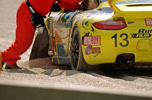 Matt Plumb / Nick Longhi Porsche 997 at the carousel after breaking the suspension.