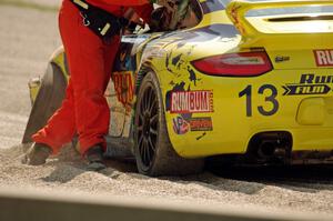 Matt Plumb / Nick Longhi Porsche 997 at the carousel after breaking the suspension.