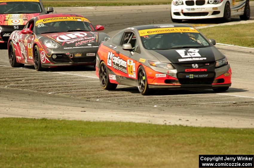 James Vance / Katherine Legge Honda Civic and Corey Fergus / Tom Dyer Porsche Cayman