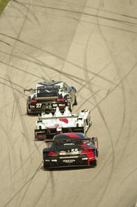 Patrick Dempsey / Andrew Davis Porsche 911 GT America, Frankie Montecalvo / Gunnar Jeannette Oreca FLM09
