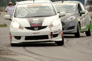 Johan Schwartz's Honda Fit and Nate Stacy's Ford Fiesta