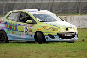 Michael Ashby's Mazda 2 goes off at turn 12