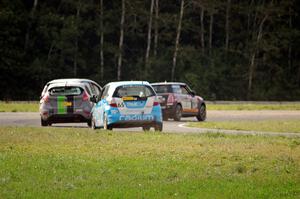 Glenn Nixon's MINI Cooper, Johan Schwartz's Honda Fit, Nate Stacy's Ford Fiesta and Paul Holton's Honda Fit