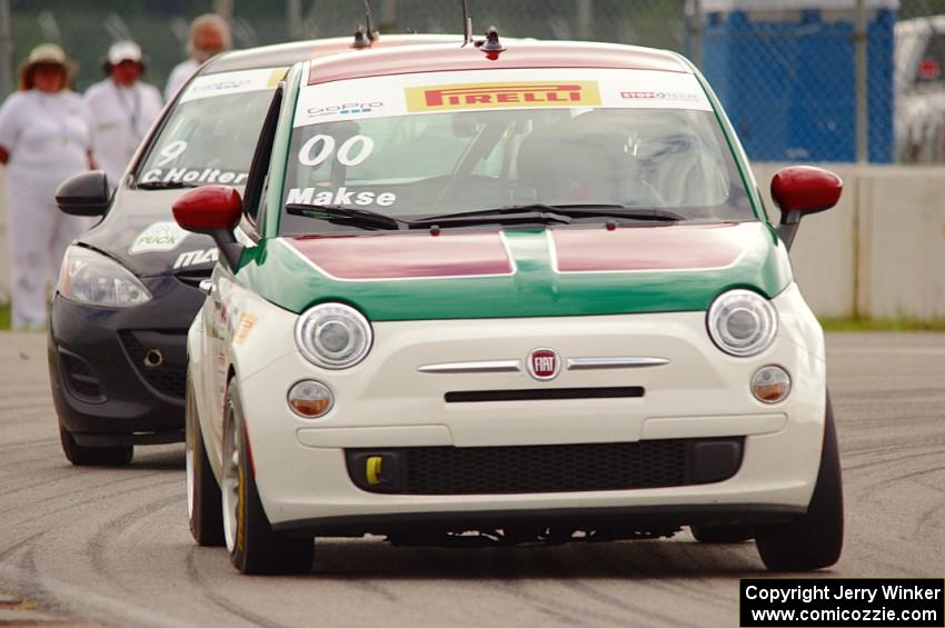 Brian Makse's Fiat 500 and Chris Holter's Mazda 2