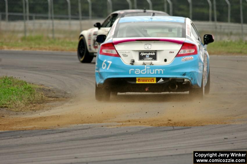 Shea Holbrook's Honda Civic Si chases Jason Cherry's Mazda MX-5