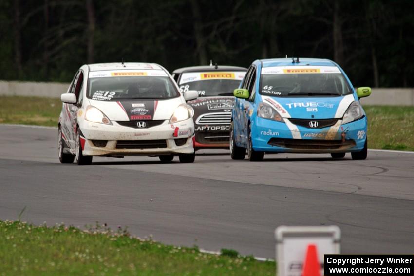 Paul Holton's Honda Fit, Johan Schwartz's Honda Fit and Glenn Nixon's MINI Cooper